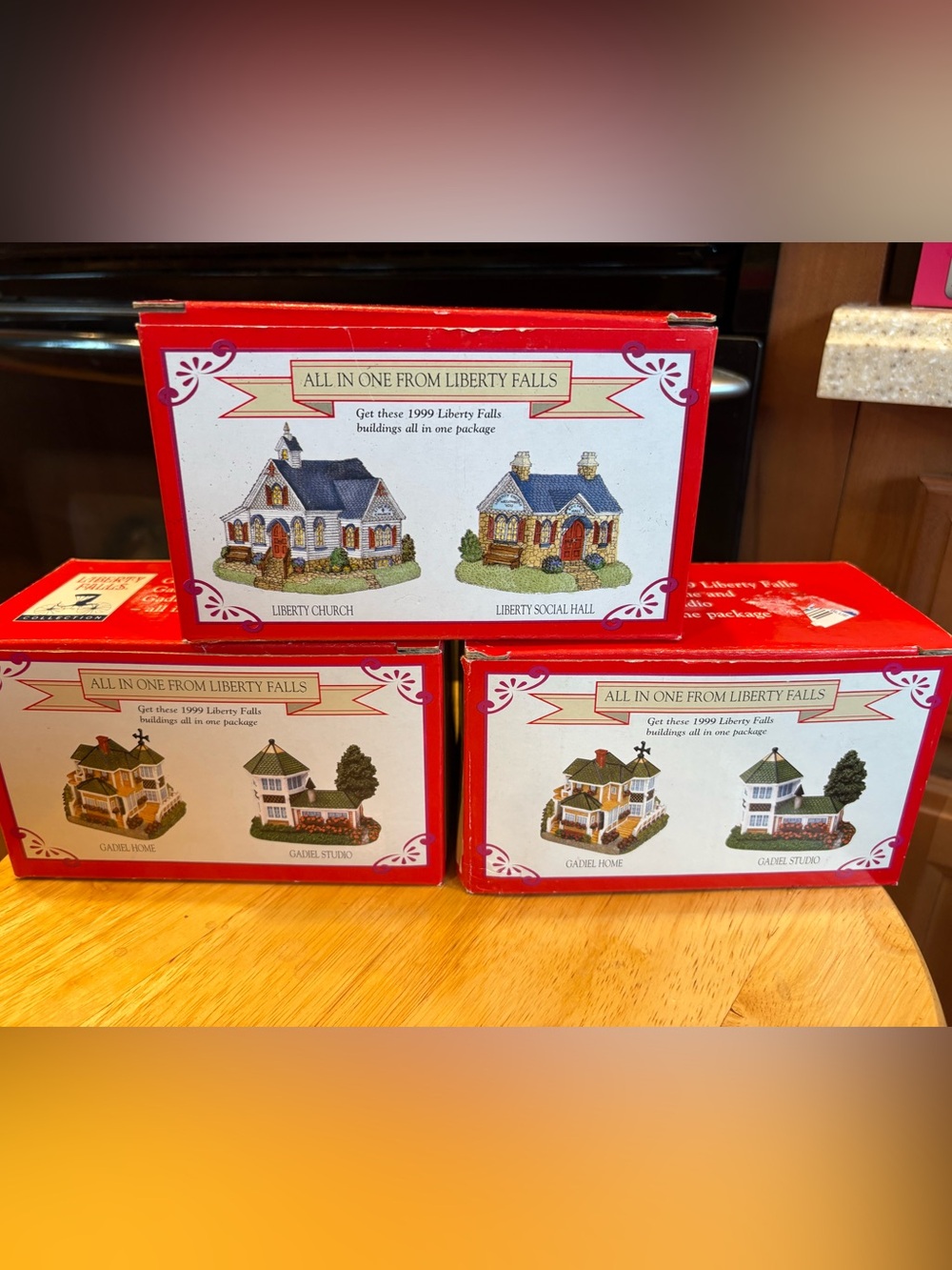 3-vintage Liberty Falls Village Boxed Sets–NEW!